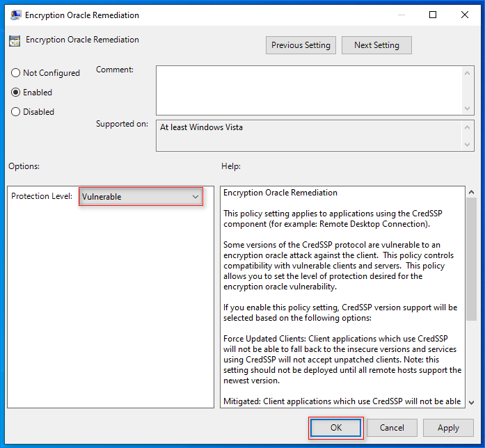 an authentication error has occurred this could be due to credssp encryption