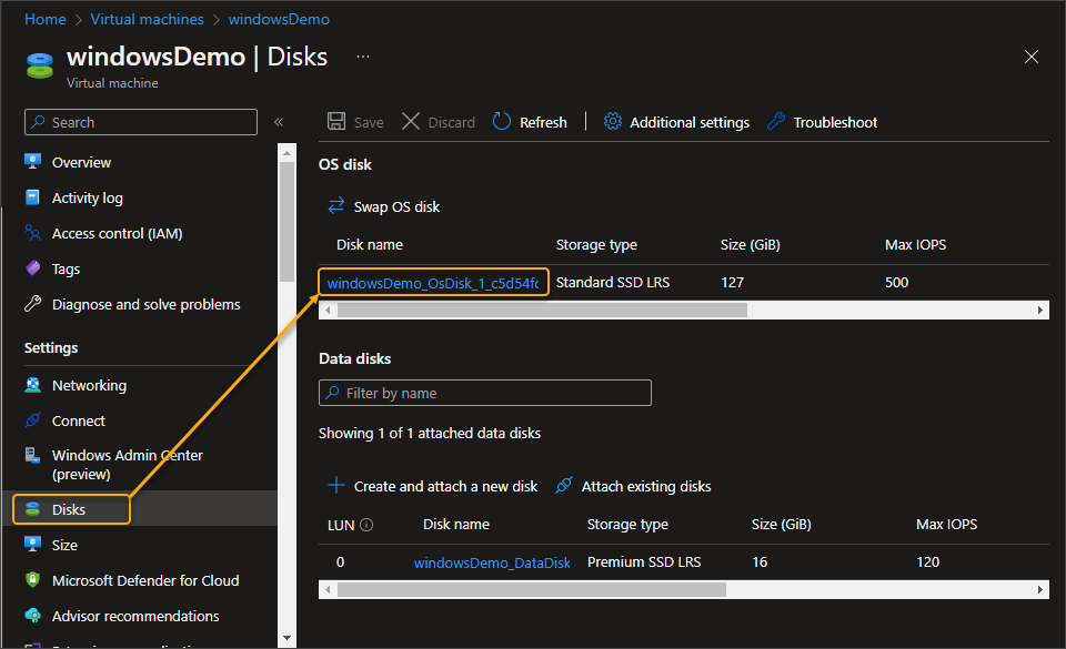 azure disk resize not showing in vm