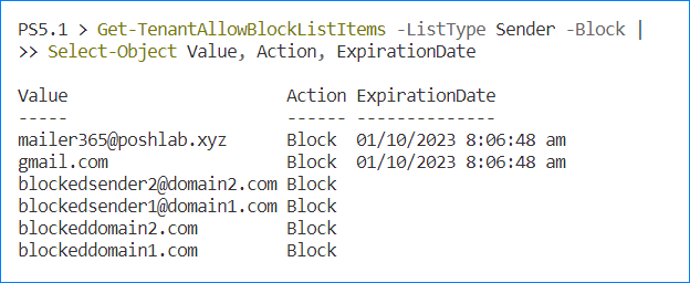 office 365 block domain