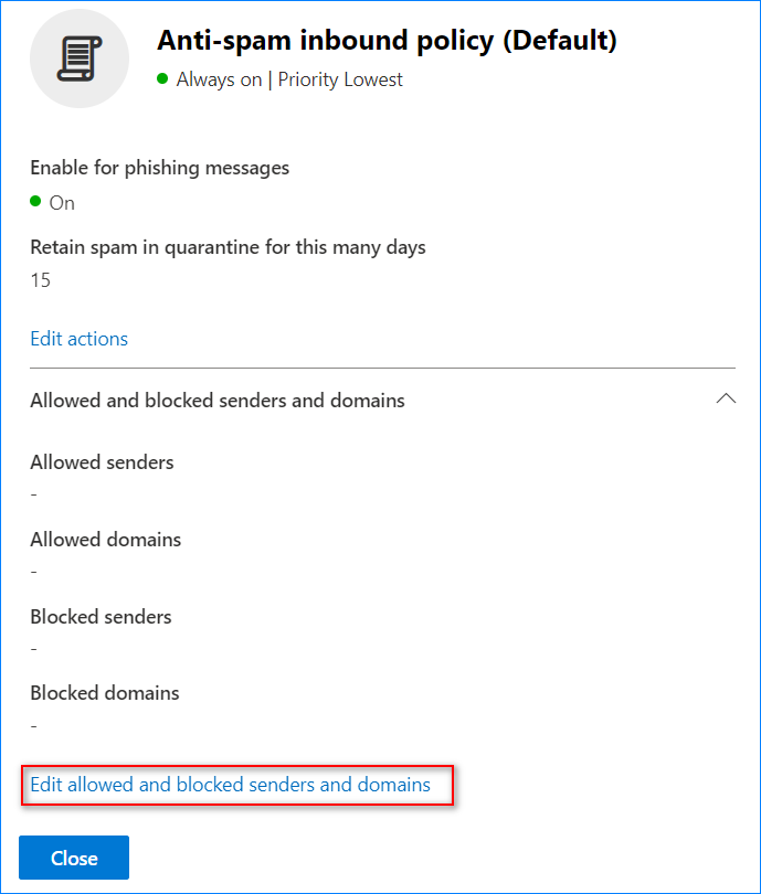 office 365 blacklist