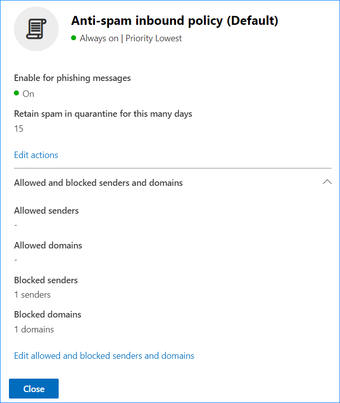 microsoft 365 block email address