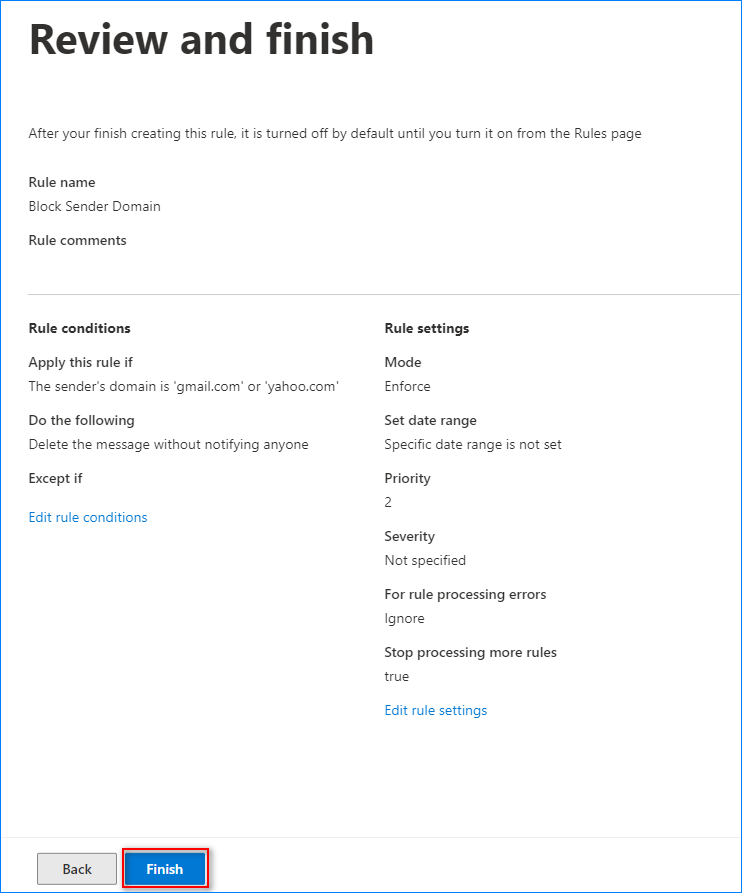 office 365 block email