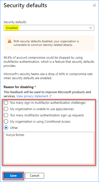 office 365 disable 2fa