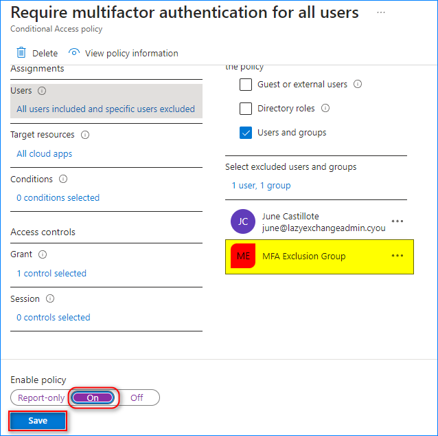 office 365 disable 2fa for all users