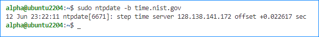 ntpdate command