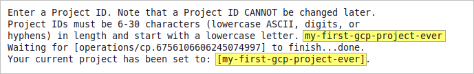 Google Cloud CLI installation project id