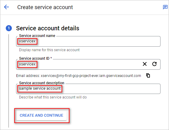 Google Cloud CLI create service account