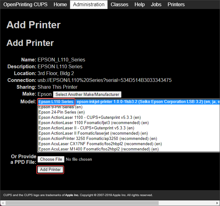 linux print server cups