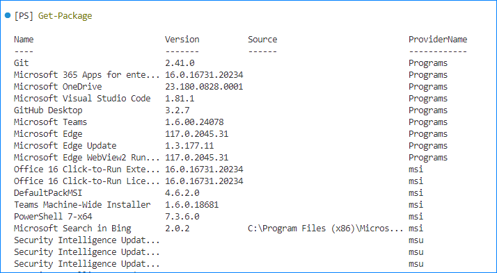 list of installed programs windows cmd