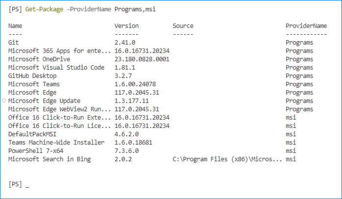 how to check installed software in windows using cmd