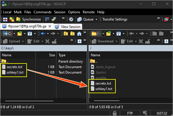 Connect to the VSFTPD Server ubuntu