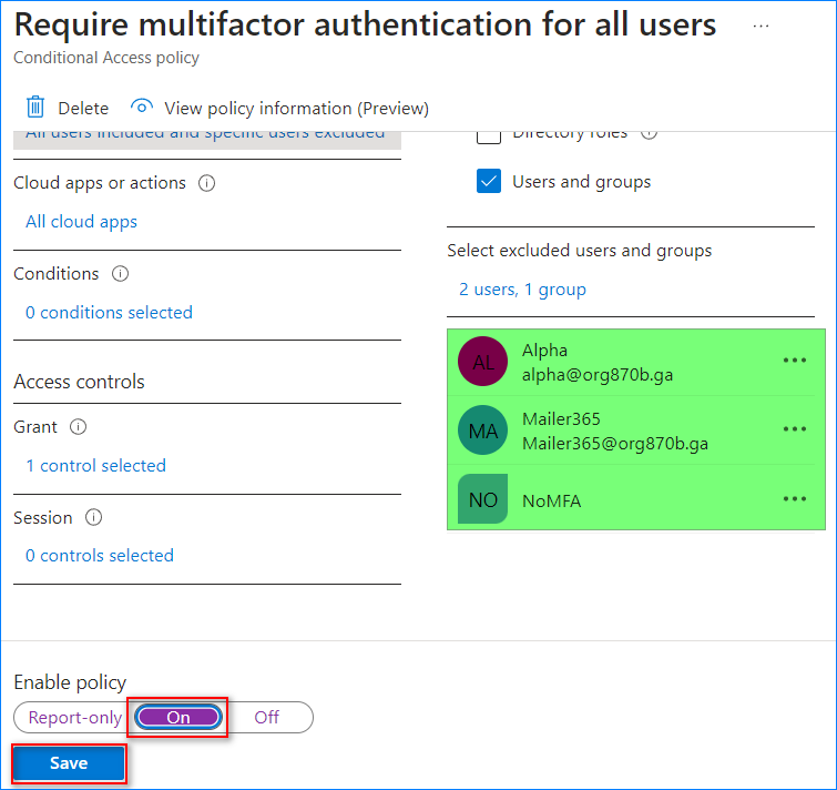 how to remove mfa for a user in azure ad