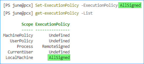 powershell change execution policy