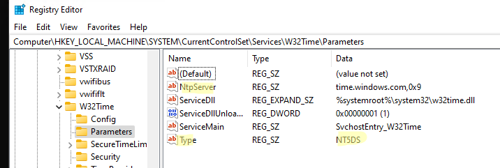 sync time from domain controller