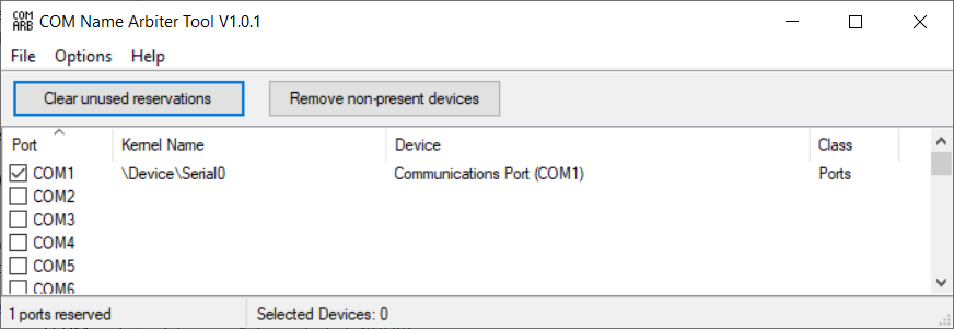 windows com port in use