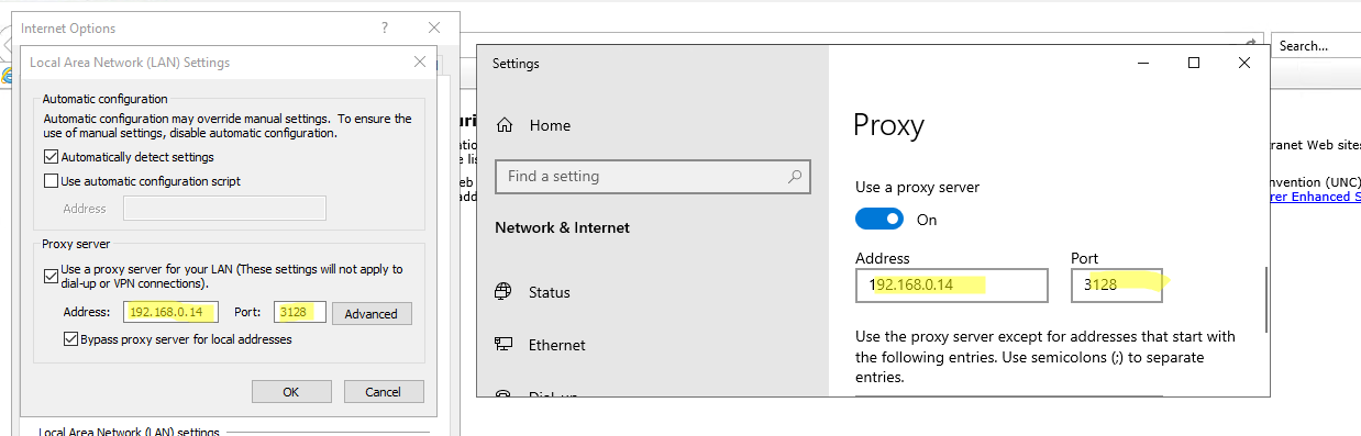 proxy settings group policy