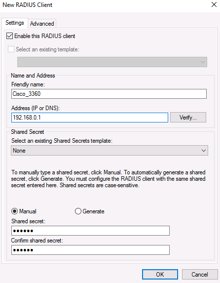 radius server configuration step by step