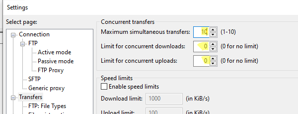 filezilla faster transfer