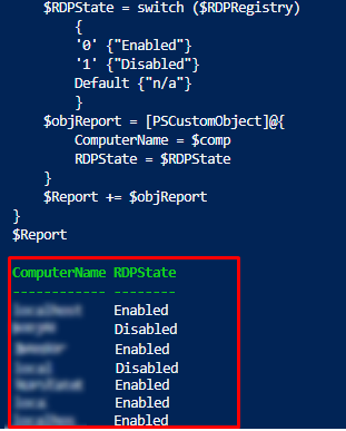 powershell enable rdp