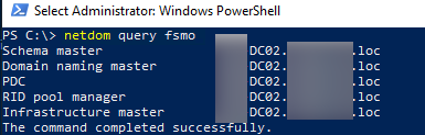 transfer fsmo roles powershell