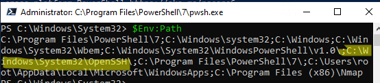 ssh into windows pc