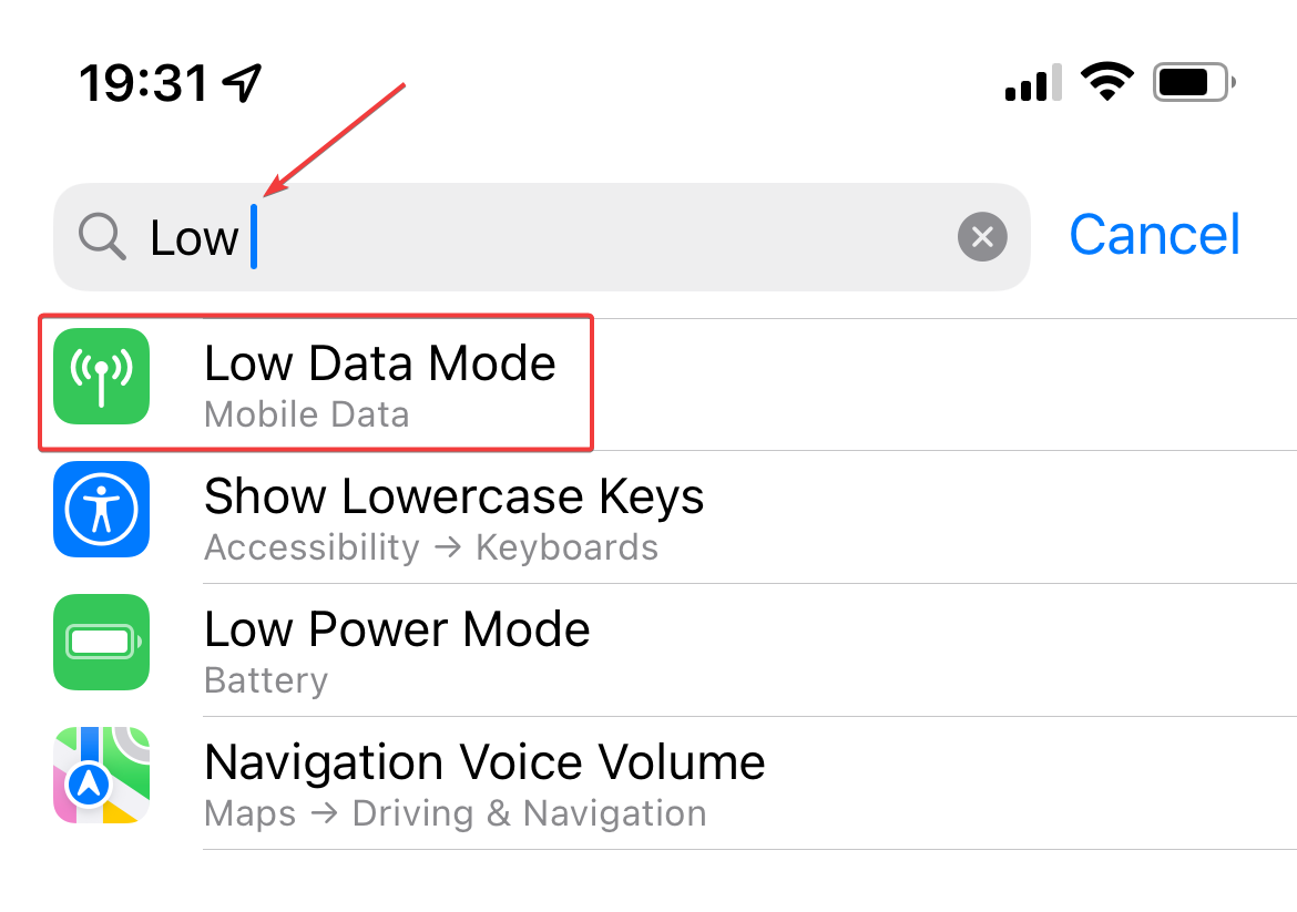 how to turn off low data mode