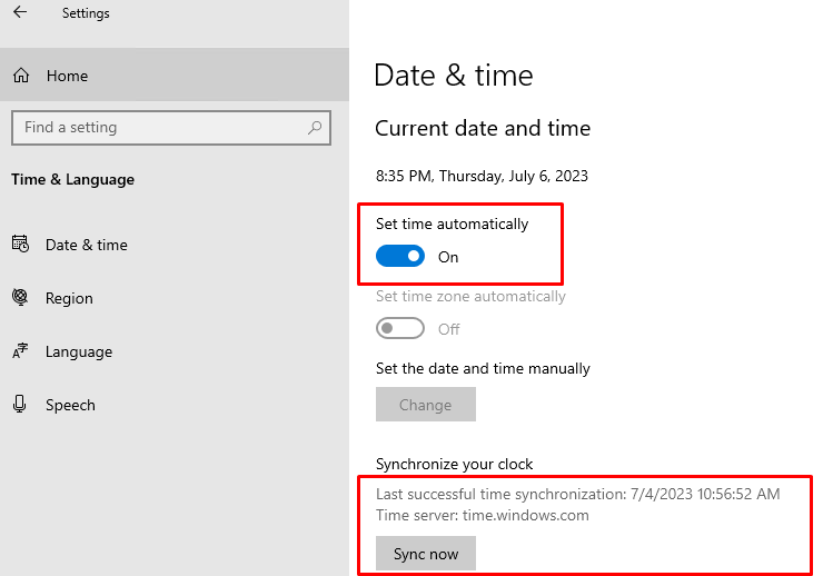 how to sync time with domain controller