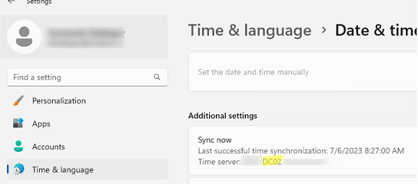 w32tm sync with domain controller