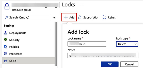 azure resource lock