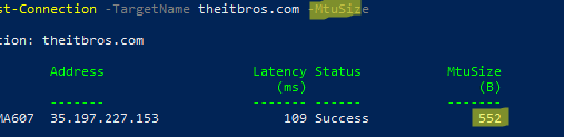 test ping powershell