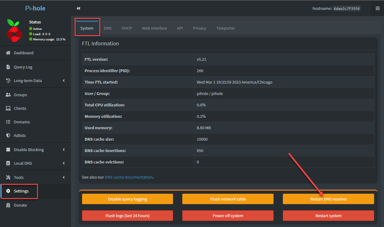 how to update pihole