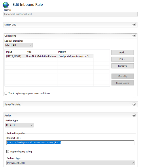 Configure Redirect Rules with IIS Rewrite Module