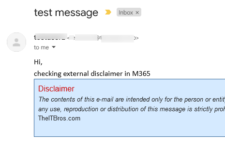 office 365 add disclaimer to all emails
