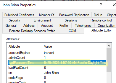 check bad password attempts active directory
