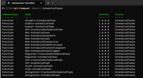 scheduled tasks powershell