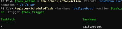 powershell create scheduled task