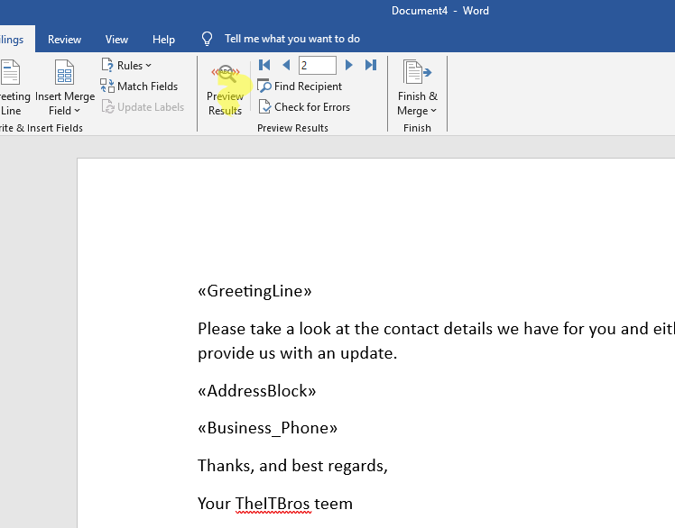mass email using outlook