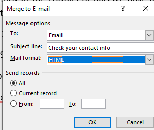 mail merge in outlook 365