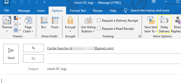 schedule email with outlook