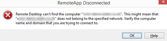 remote desktop can't find the computer. this might mean that does not belong to specified network